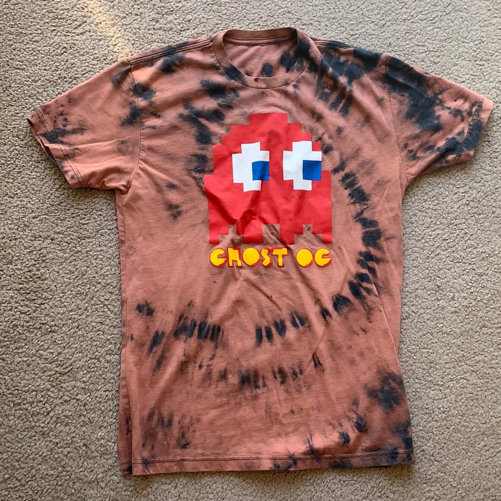 Pacman Tee Shirt Men’s Medium Bleach Dye